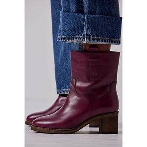 Free People Burgundy Ankle Boots